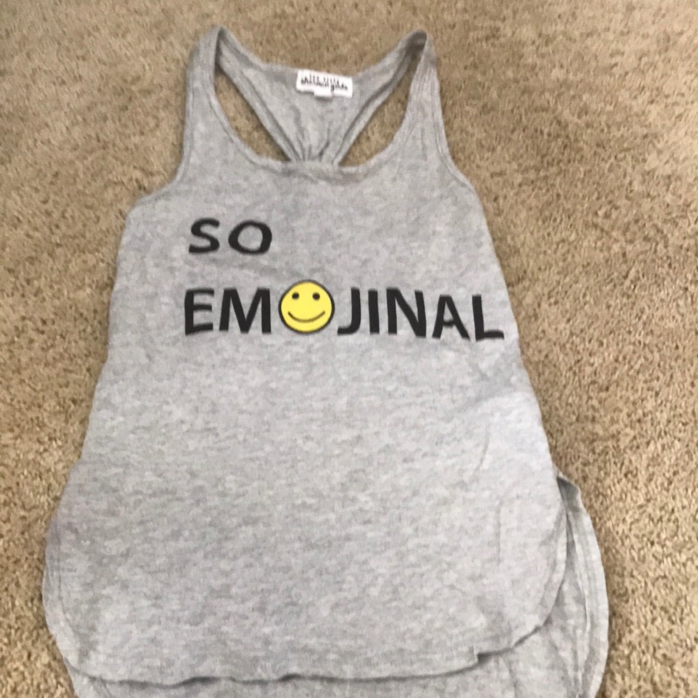 Girls gray high low tank